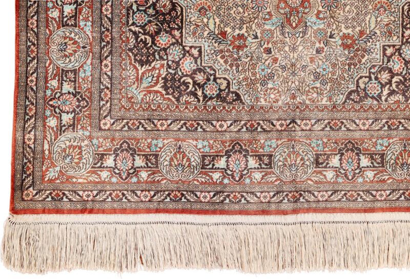 Peking Orientteppich 62 × 91 cm, Seide, handgeknüpft filigran