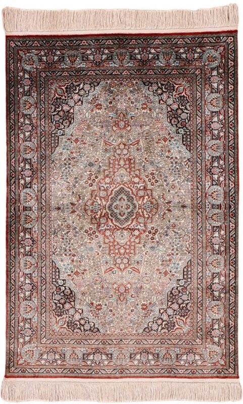 Peking Orientteppich 62 × 91 cm, Seide, handgeknüpft filigran