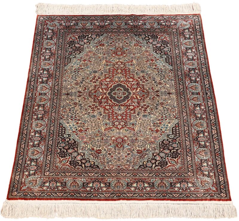 Peking Orientteppich 62 × 91 cm, Seide, handgeknüpft filigran
