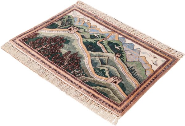 Peking Orientteppich 65 × 90 cm, Seide, handgeknüpft