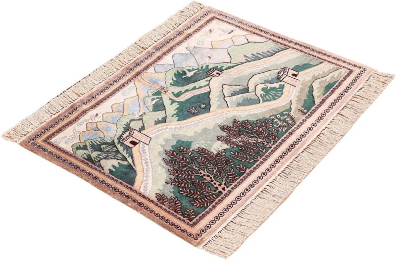 Peking Orientteppich 65 × 90 cm, Seide, handgeknüpft