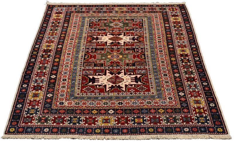Shiraz Orientteppich 140 × 203 cm, Schurwolle, handgeknüpft antik