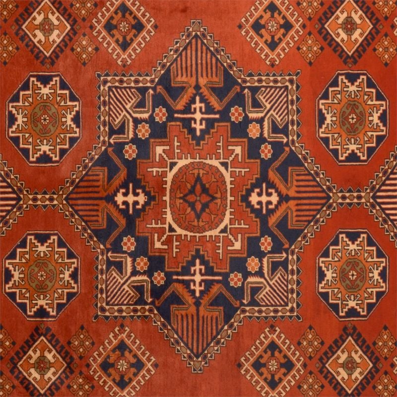 Turkmen Orientteppich 246 × 300 cm, Schurwolle, handgeknüpft antik