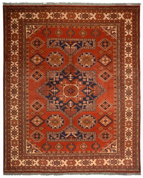 Turkmen Orientteppich 246 × 300 cm, Schurwolle, handgeknüpft antik