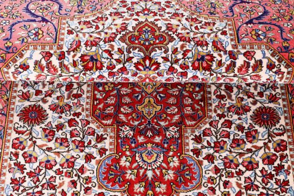 Ghom Perserteppich 100 × 140 cm, Seide, handgeknüpft
