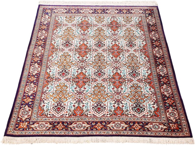 Ghom Perserteppich 104 × 149 cm, Seide, handgeknüpft