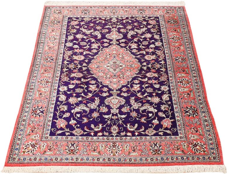 Ghom Perserteppich 105 × 160 cm, Seide, handgeknüpft exklusiv