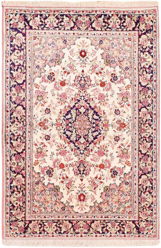 Ghom Perserteppich 109 × 149 cm, Seide, handgeknüpft exklusiv