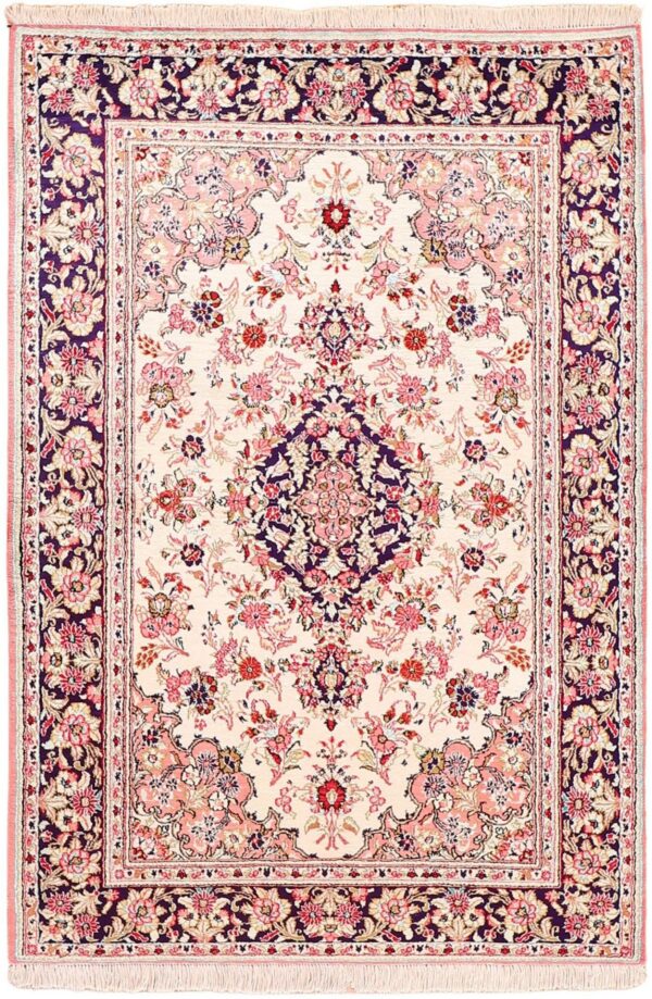 Ghom Perserteppich 109 × 149 cm, Seide, handgeknüpft exklusiv