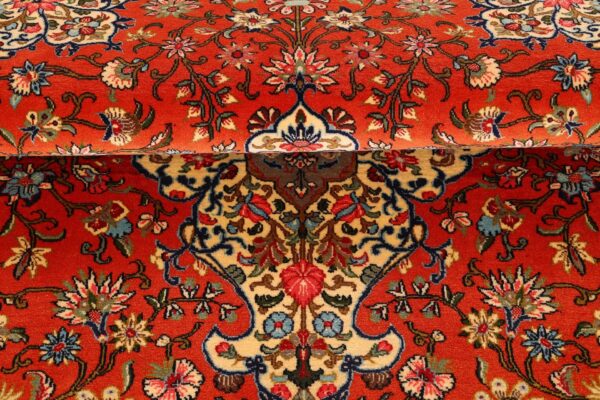 Ghom Perserteppich 135 × 200 cm, Schurwolle-Seide, handgeknüpft