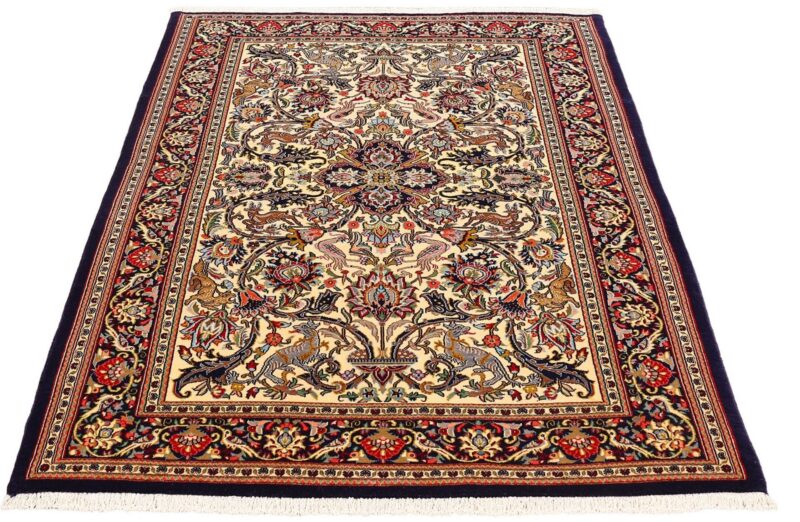 Ghom Perserteppich 135 × 219 cm, Schurwolle Seide, handgeknüpft