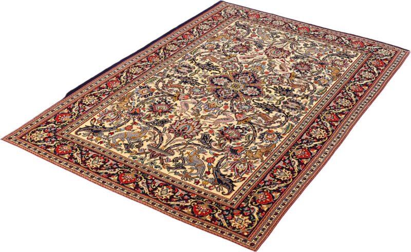 Ghom Perserteppich 135 × 219 cm, Schurwolle Seide, handgeknüpft