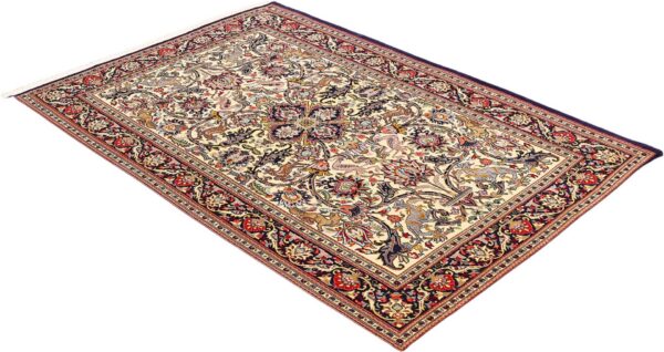 Ghom Perserteppich 135 × 219 cm, Schurwolle Seide, handgeknüpft