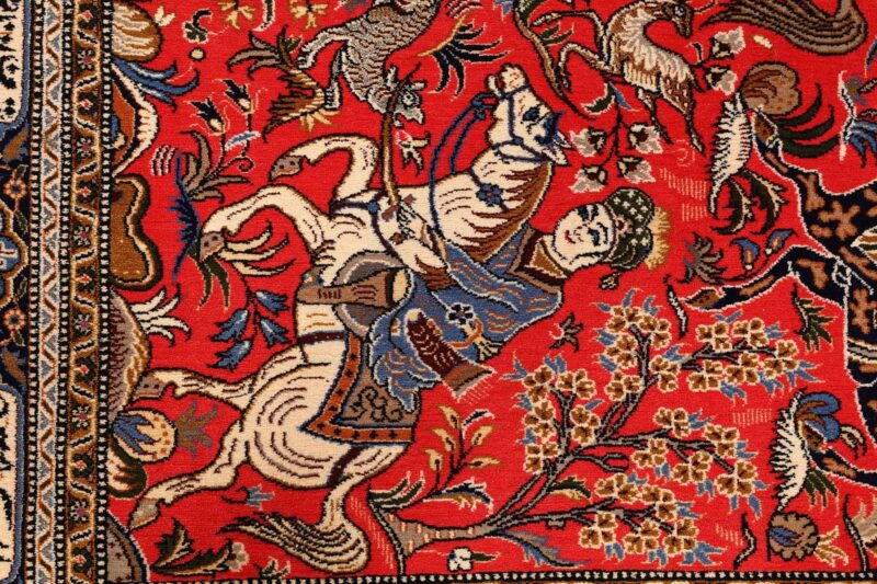 Ghom Perserteppich 137 × 212 cm, Schurwolle und Seide, handgeknüpft