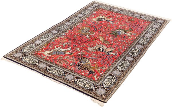 Ghom Perserteppich 137 × 212 cm, Schurwolle und Seide, handgeknüpft
