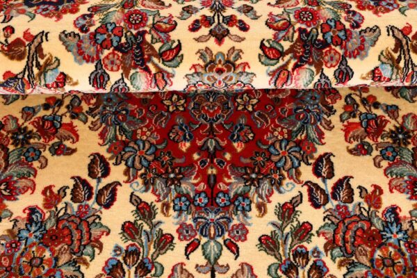 Ghom Perserteppich 140 × 207 cm, Schurwolle-Seide, handgeknüpft