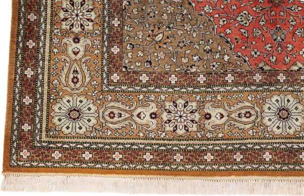 Ghom Perserteppich 140 × 225 cm, Seide, handgeknüpft