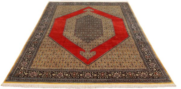 Ghom Perserteppich 206 × 316 cm, Seide, handgeknüpft exklusiv