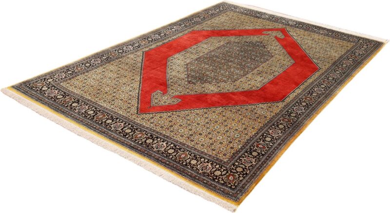 Ghom Perserteppich 206 × 316 cm, Seide, handgeknüpft exklusiv