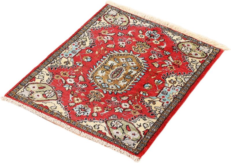 Ghom Perserteppich 56 × 75 cm, Seide, handgeknüpft exklusiv