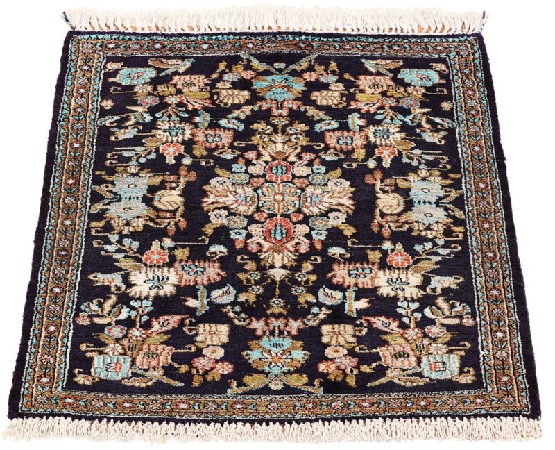Ghom Perserteppich 57 × 74 cm, Seide, handgeknüpft