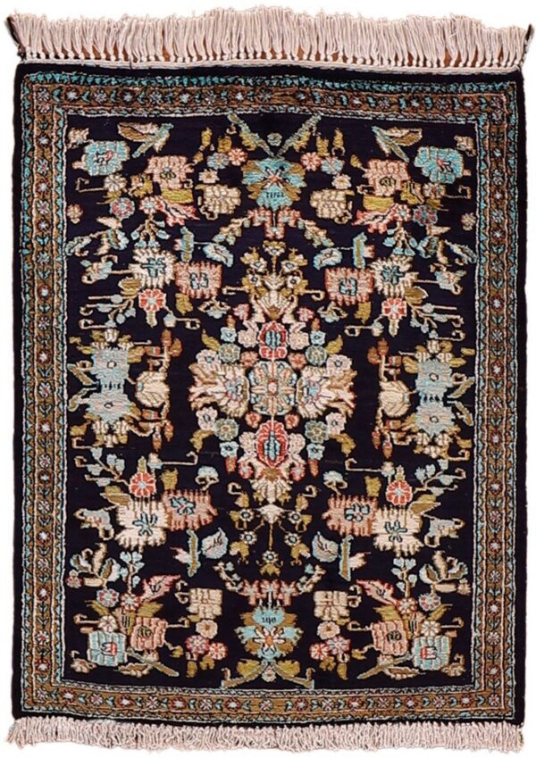 Ghom Perserteppich 57 × 74 cm, Seide, handgeknüpft