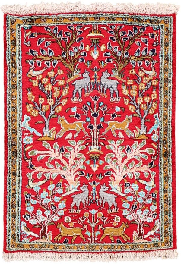 Ghom Perserteppich 57 × 80 cm, Seide, handgeknüpft