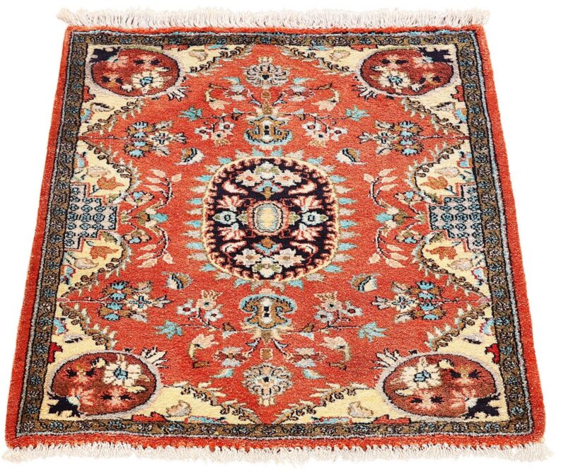 Ghom Perserteppich 58 × 75 cm, Seide, handgeknüpft exklusiv