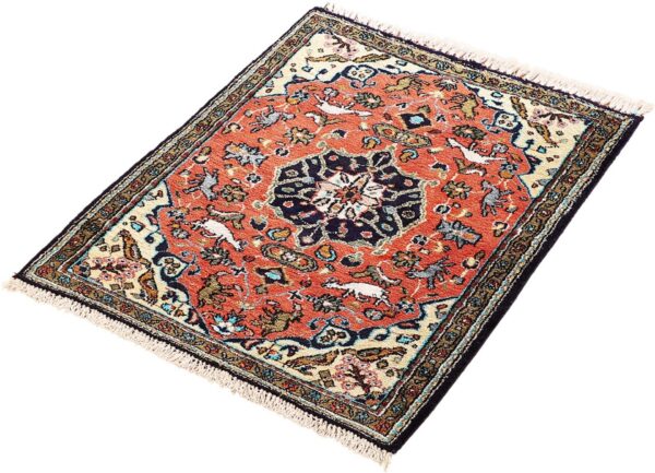 Ghom Perserteppich 58 × 78 cm, Seide, handgeknüpft exklusiv