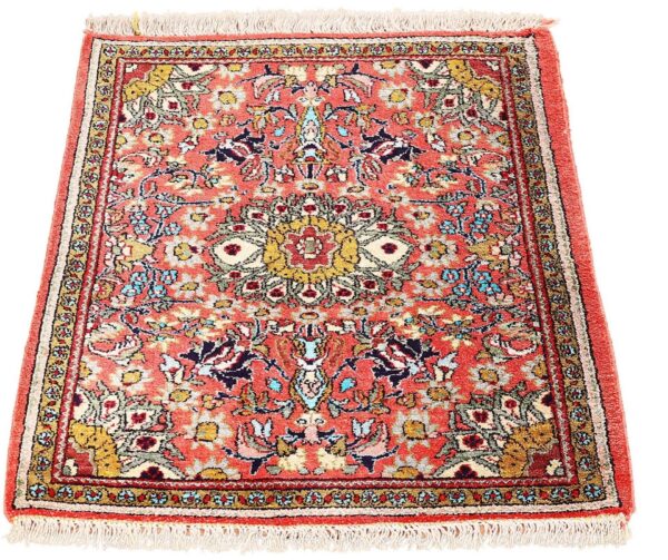 Ghom Perserteppich 60 × 77 cm, Seide, handgeknüpft exklusiv