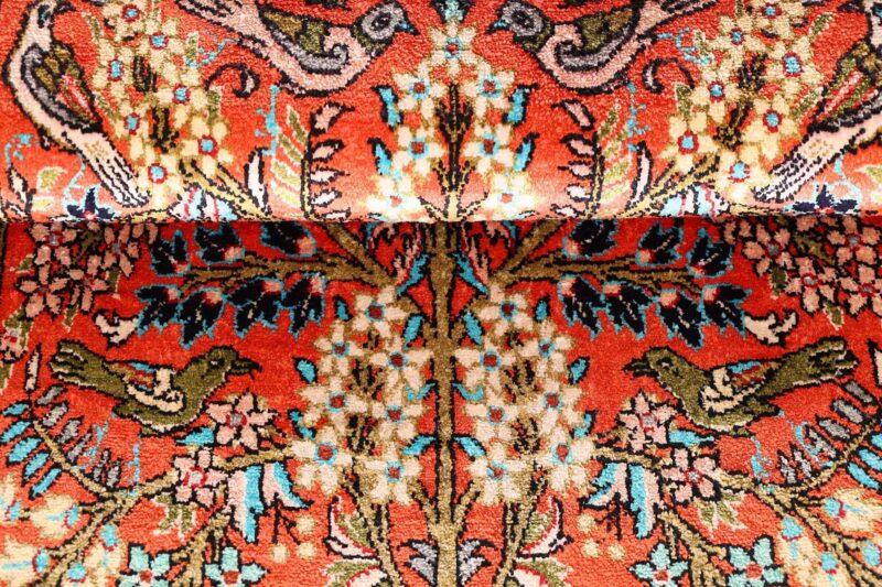 Ghom Perserteppich 72 × 122 cm, Seide, handgeknüpft exklusiv