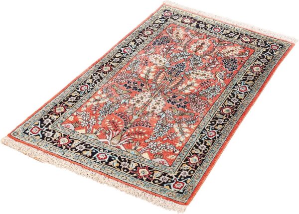 Ghom Perserteppich 72 × 122 cm, Seide, handgeknüpft exklusiv