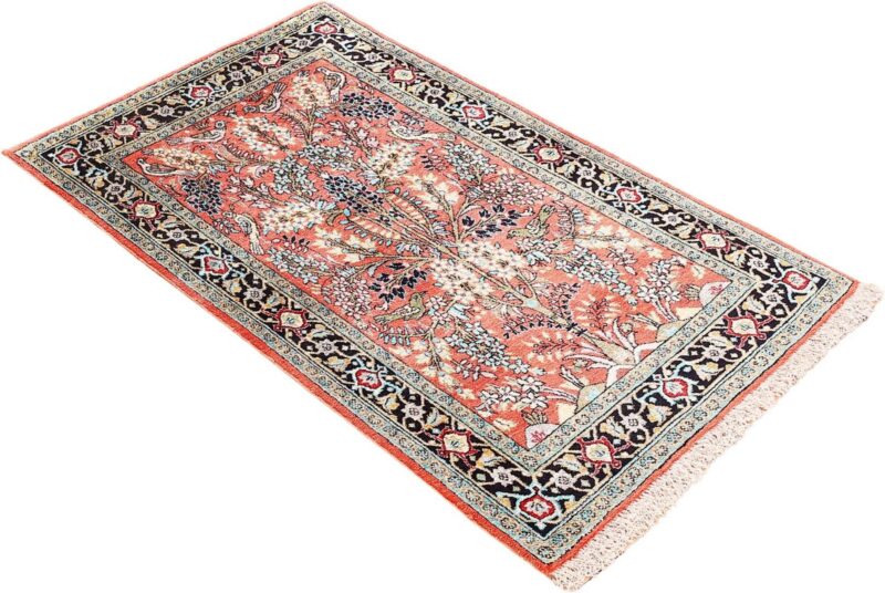 Ghom Perserteppich 72 × 122 cm, Seide, handgeknüpft exklusiv