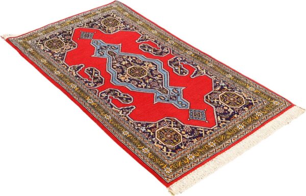 Ghom Perserteppich 75 × 132 cm, Schurwolle und Seide, handgeknüpft