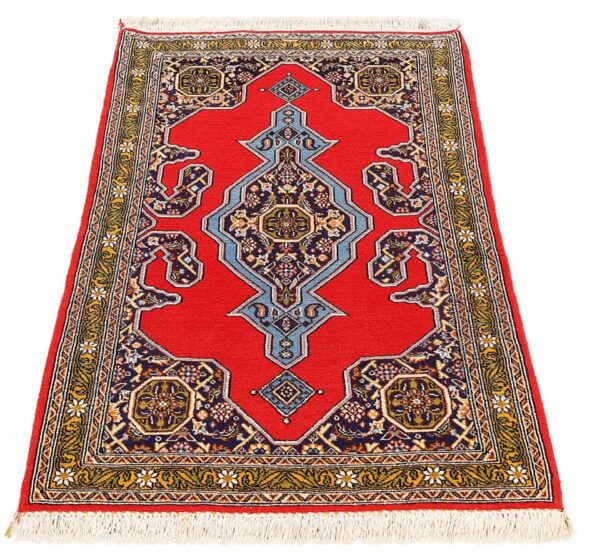 Ghom Perserteppich 75 × 132 cm, Schurwolle und Seide, handgeknüpft