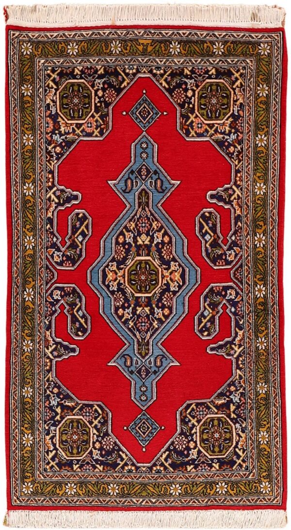 Ghom Perserteppich 75 × 132 cm, Schurwolle und Seide, handgeknüpft