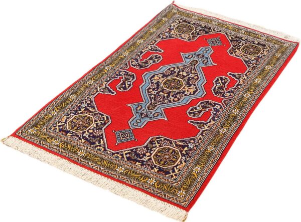 Ghom Perserteppich 75 × 132 cm, Schurwolle und Seide, handgeknüpft