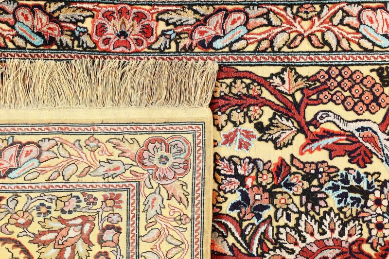 Ghom Perserteppich 77 × 133 cm, Seide, handgeknüpft