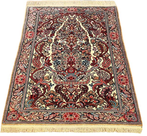 Ghom Perserteppich 77 × 133 cm, Seide, handgeknüpft