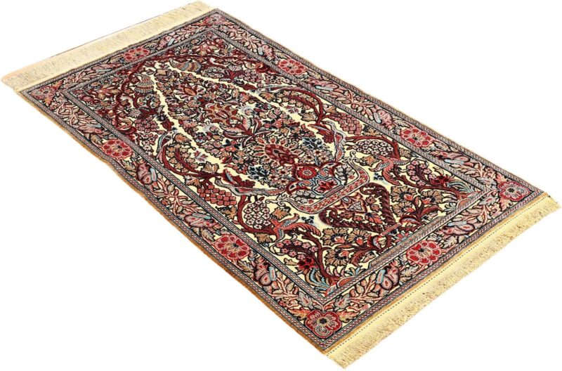 Ghom Perserteppich 77 × 133 cm, Seide, handgeknüpft