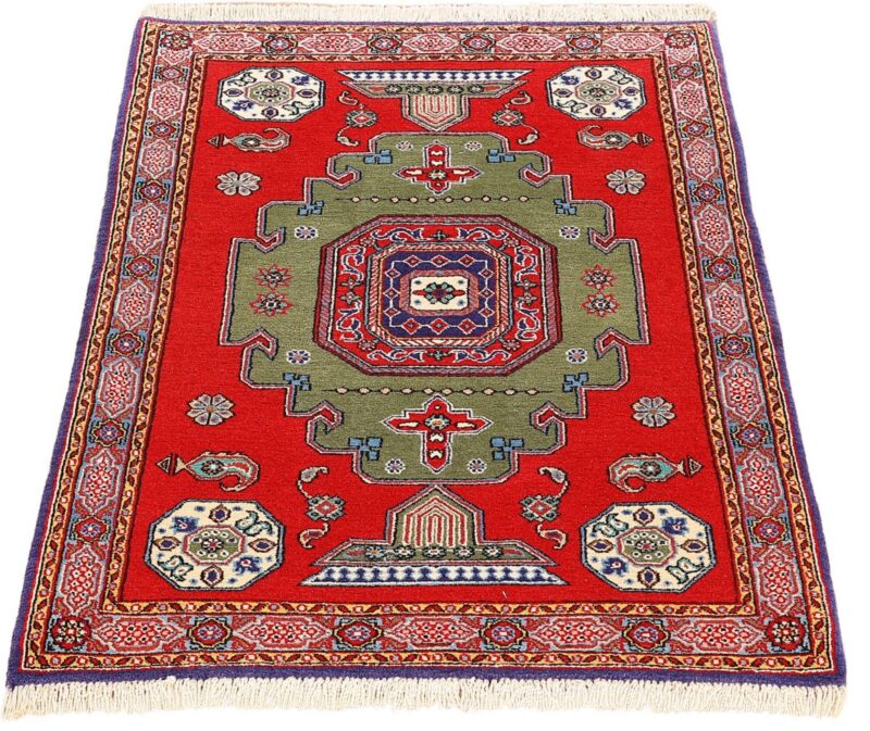 Ghom Perserteppich 83 × 124 cm, Schurwolle und Seide, handgeknüpft