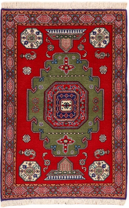 Ghom Perserteppich 83 × 124 cm, Schurwolle und Seide, handgeknüpft