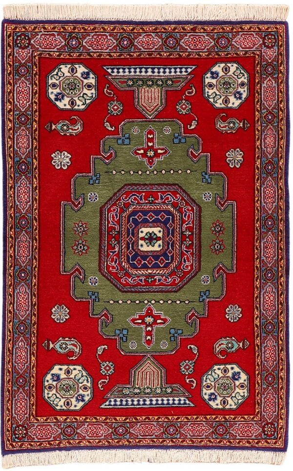 Ghom Perserteppich 83 × 124 cm, Schurwolle und Seide, handgeknüpft