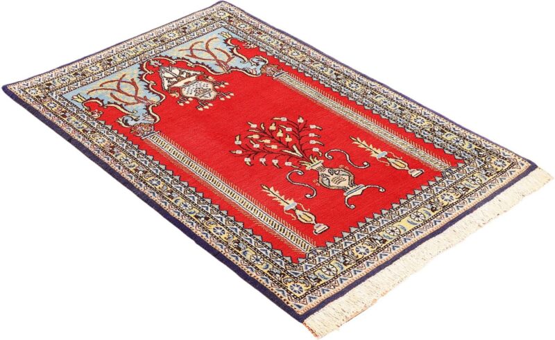Ghom Perserteppich 84 × 123 cm, Schurwolle und Seide, handgeknüpft