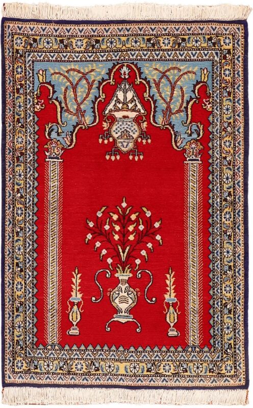Ghom Perserteppich 84 × 123 cm, Schurwolle und Seide, handgeknüpft