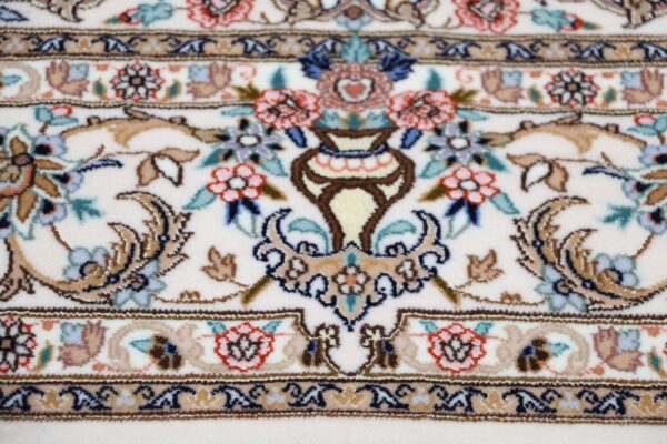 Isfahan Perserteppich 130 × 200 cm, Schurwolle Seide, handgeknüpft