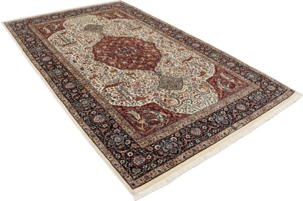Isfahan Perserteppich 140 × 230 cm, Schurwolle Seide, handgeknüpft