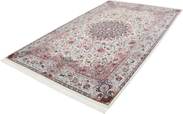 Isfahan Perserteppich 145 × 235 cm, Schurwolle-Seide, handgeknüpft