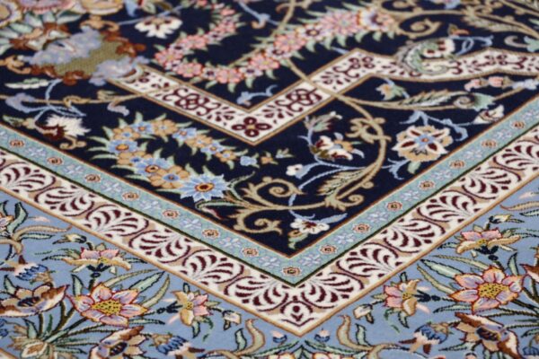 Isfahan Perserteppich 147 × 230 cm, Schurwolle-Seide, handgeknüpft