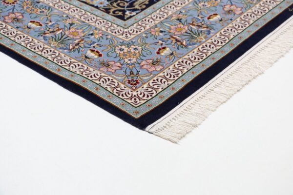 Isfahan Perserteppich 147 × 230 cm, Schurwolle-Seide, handgeknüpft